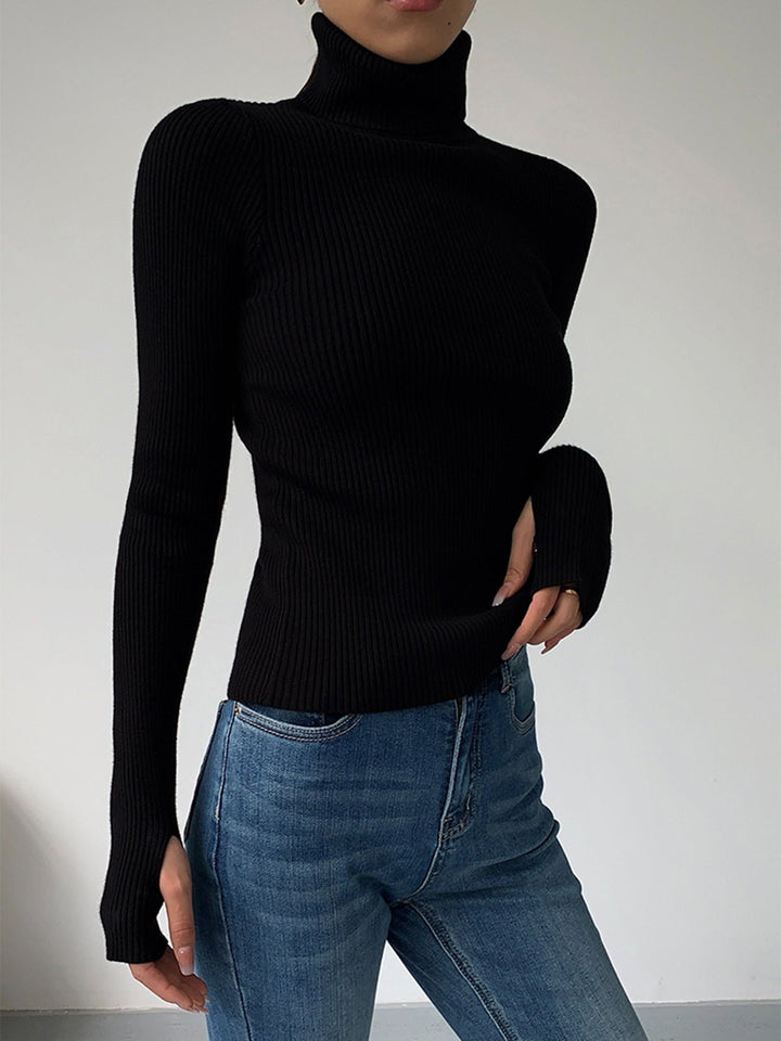 Viviana fine rib turtleneck sweater – image 7