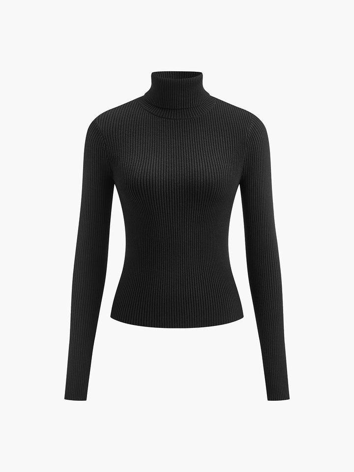 Viviana fine rib turtleneck sweater – image 8