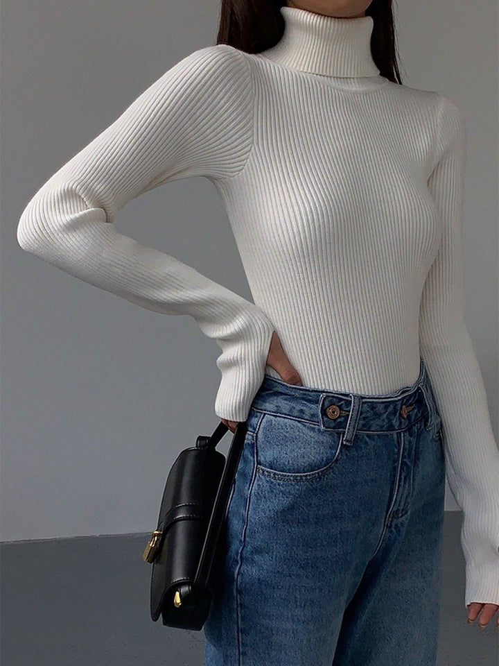 Viviana fine rib turtleneck sweater – image 9