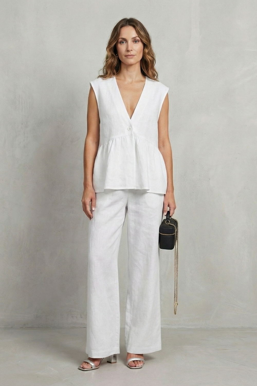 Hope ruffle hem top and straight leg pants set – image 10