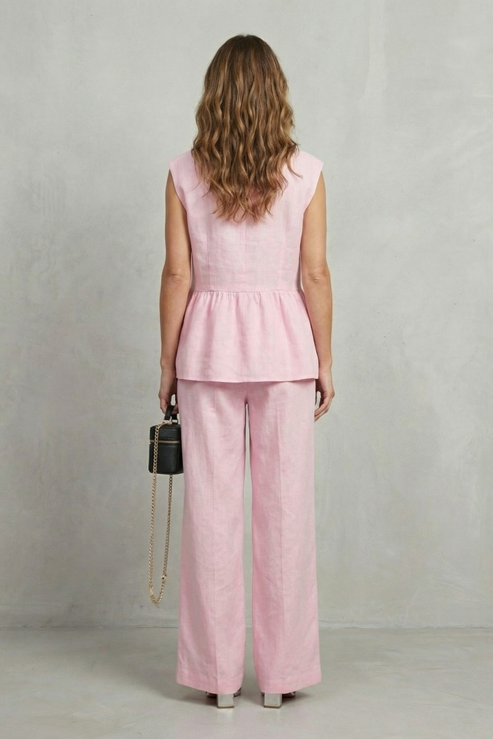 Hope ruffle hem top and straight leg pants set – image 4
