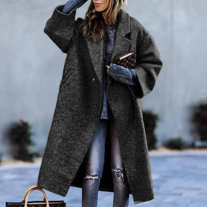 Kaitlyn printed wool blend long coat – image 9