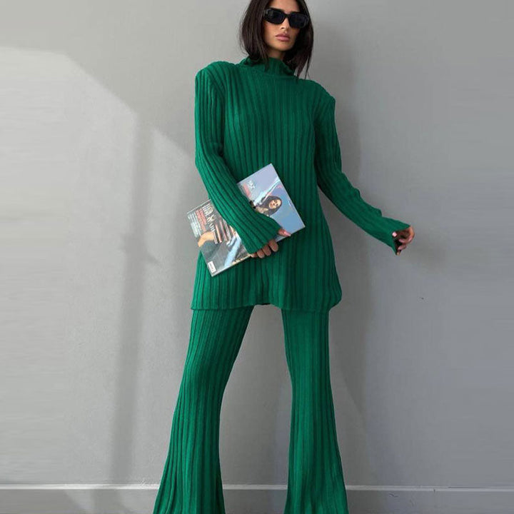 Celia ribbed turtleneck and flared pants set – image 12