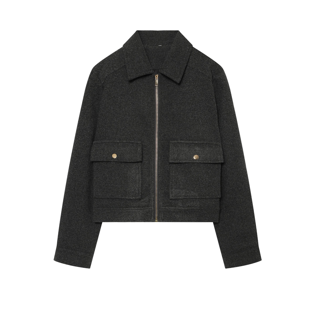 Ashley vintage stand collar wool coat with pockets – image 17
