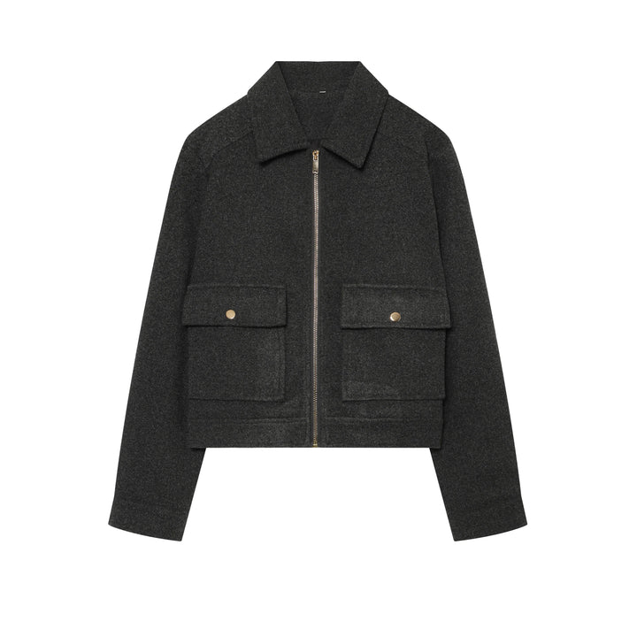 Ashley vintage stand collar wool coat with pockets – image 17