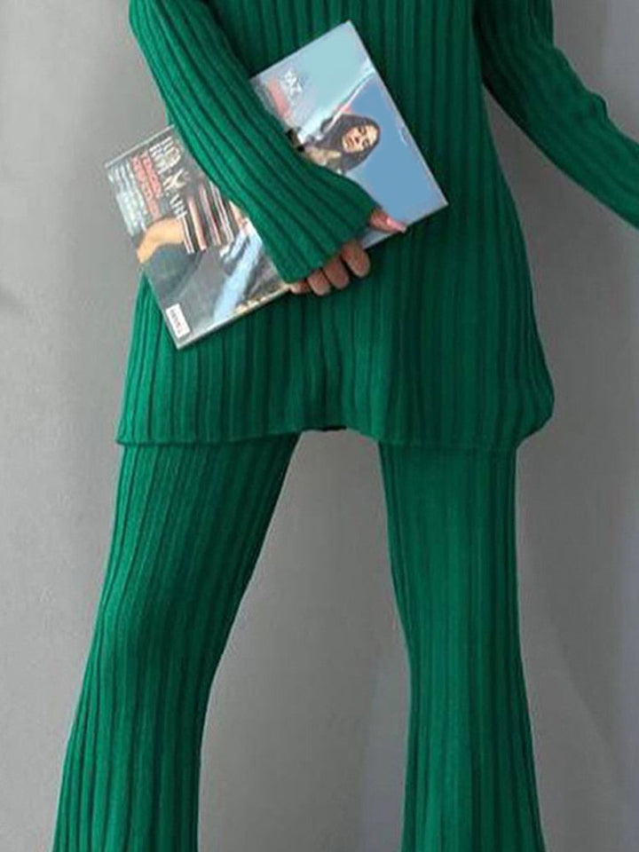 Celia ribbed turtleneck and flared pants set – image 14