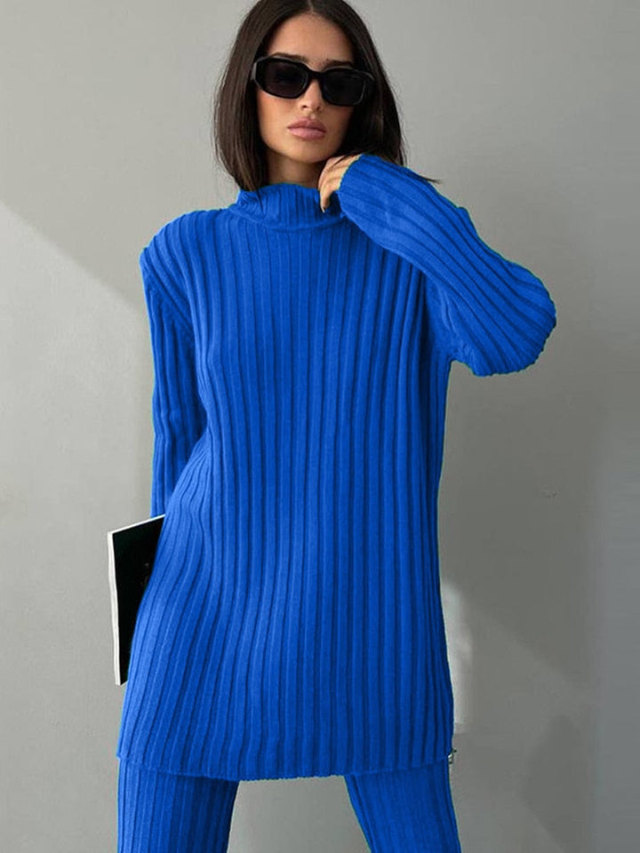 Celia ribbed turtleneck and flared pants set – image 19