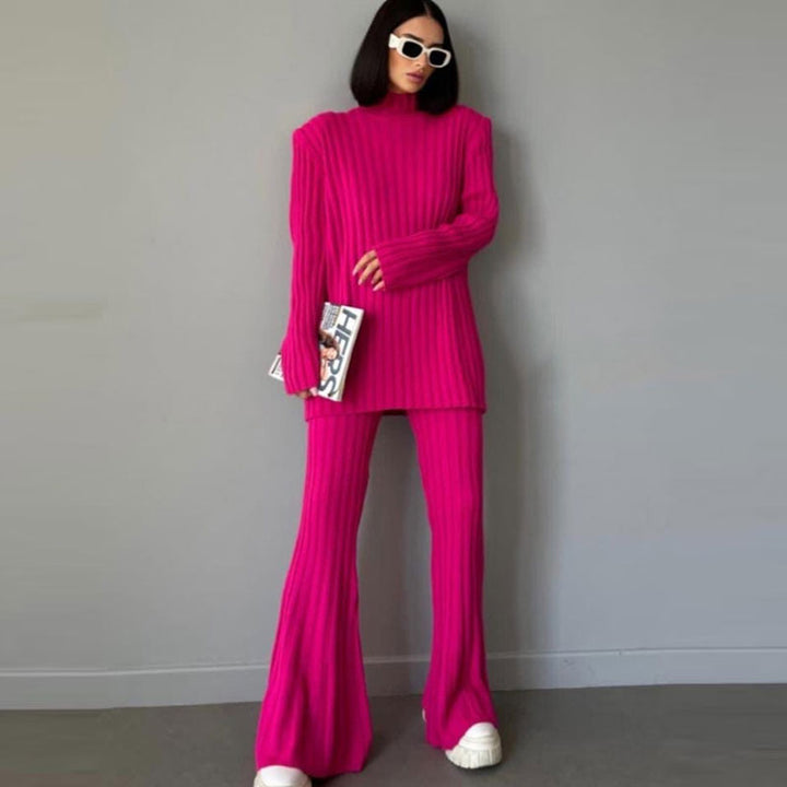 Celia ribbed turtleneck and flared pants set – image 15