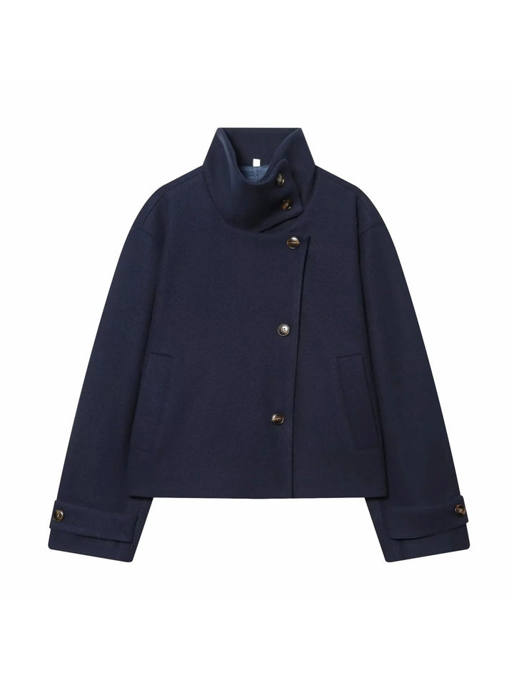 Ashley vintage stand collar wool coat with pockets – image 5