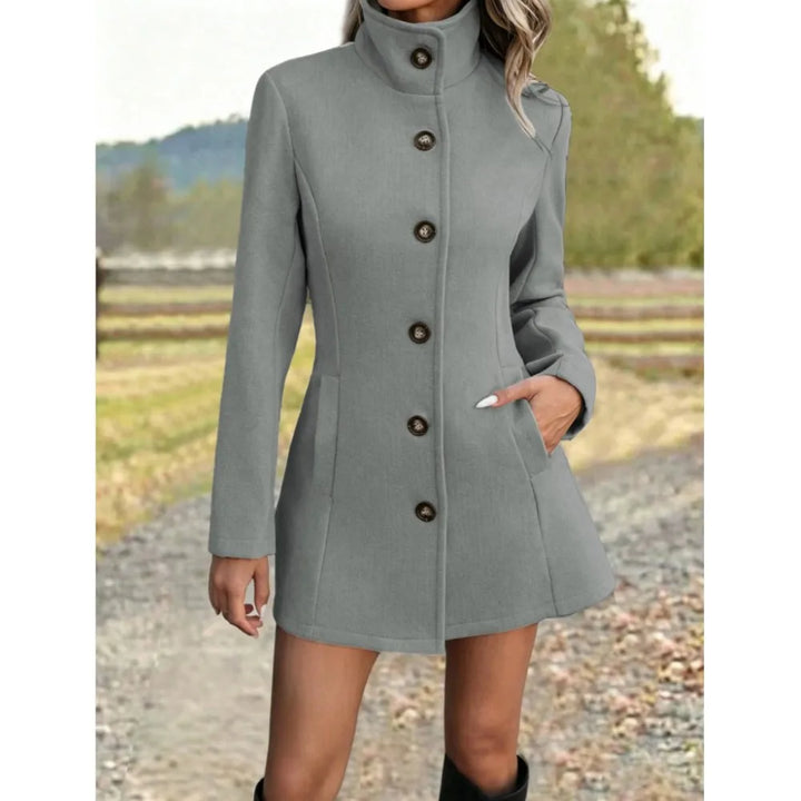 Danielle long stand collar wool coat – image 6