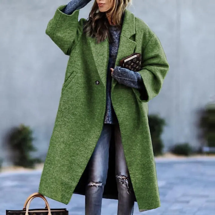 Kaitlyn printed wool blend long coat – image 8