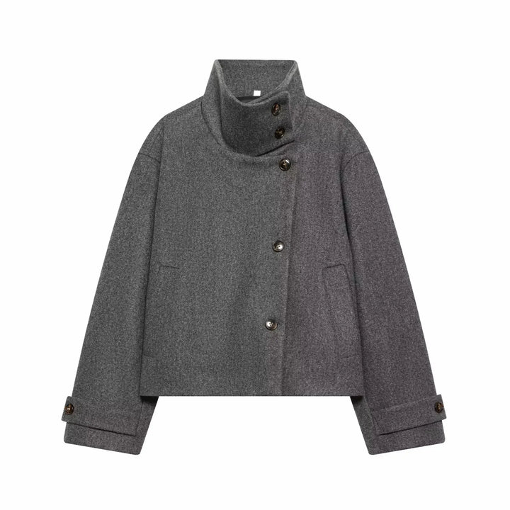 Ashley vintage stand collar wool coat with pockets – image 16