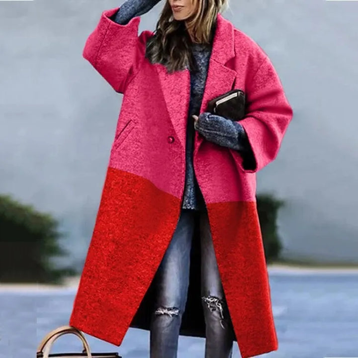 Kaitlyn printed wool blend long coat – image 22
