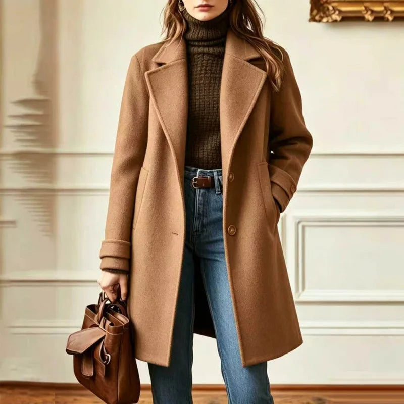 Rachel retro wool blend trench coat