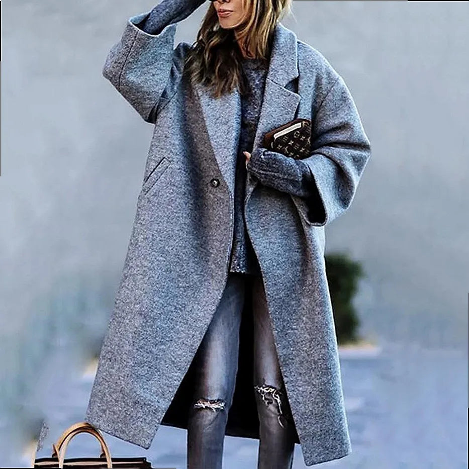 Kaitlyn printed wool blend long coat – image 5