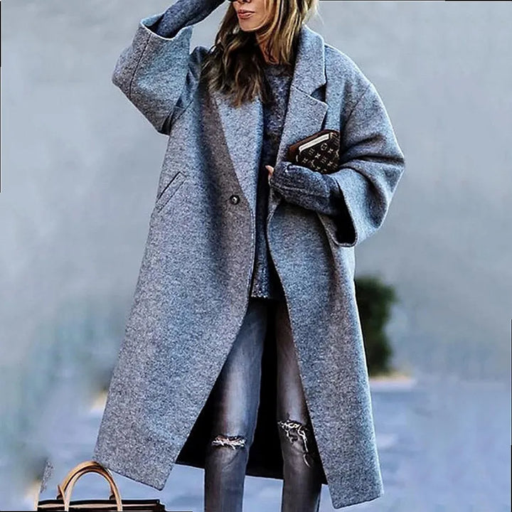 Kaitlyn printed wool blend long coat – image 5
