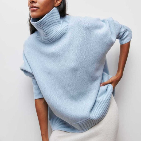 Josie fitted jersey turtleneck sweater – image 2