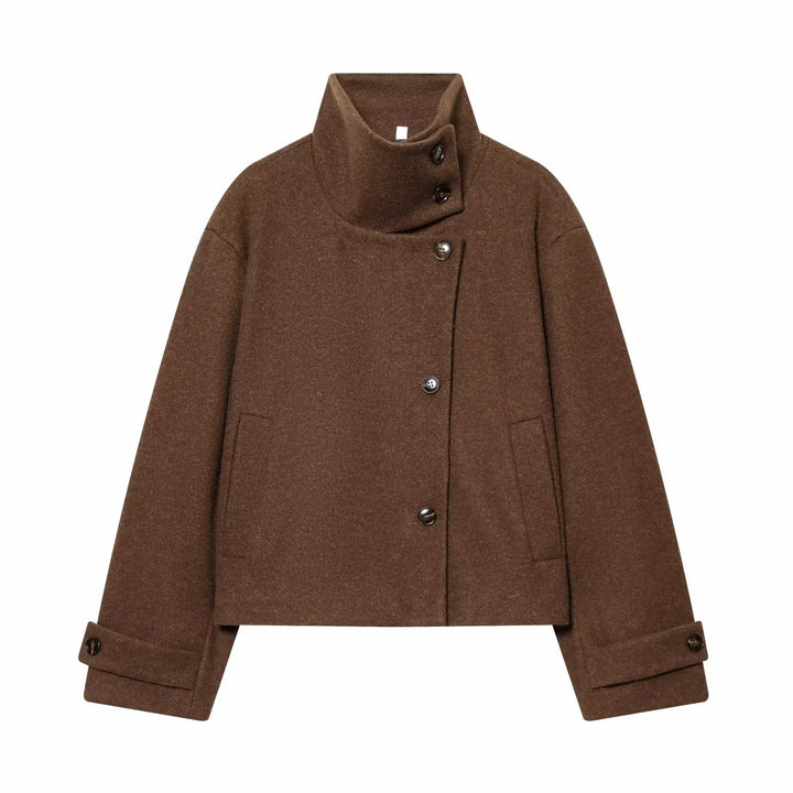 Ashley vintage stand collar wool coat with pockets – image 9