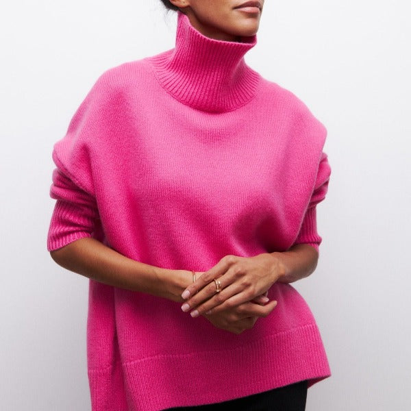 Josie fitted jersey turtleneck sweater – image 7