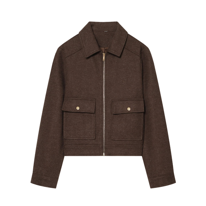 Ashley vintage stand collar wool coat with pockets – image 19