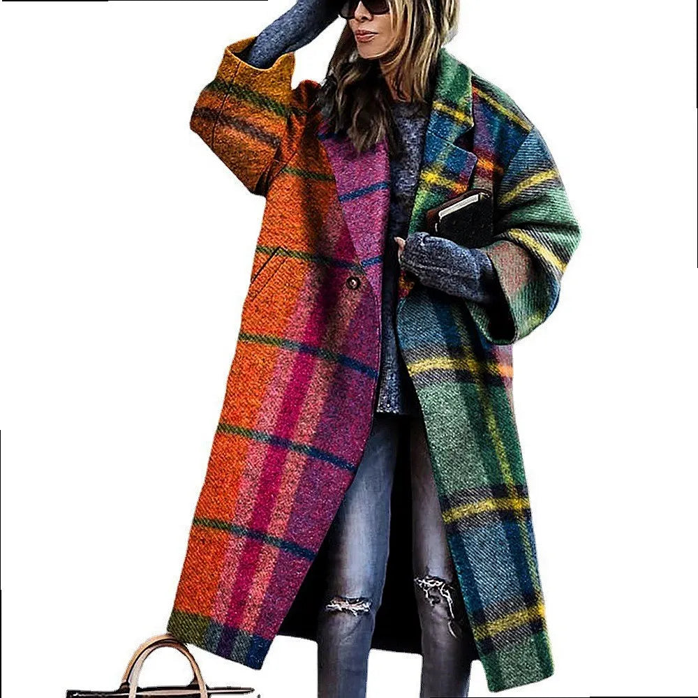 Kaitlyn printed wool blend long coat – image 4
