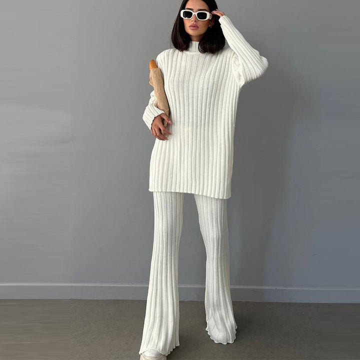 Celia ribbed turtleneck and flared pants set – image 4