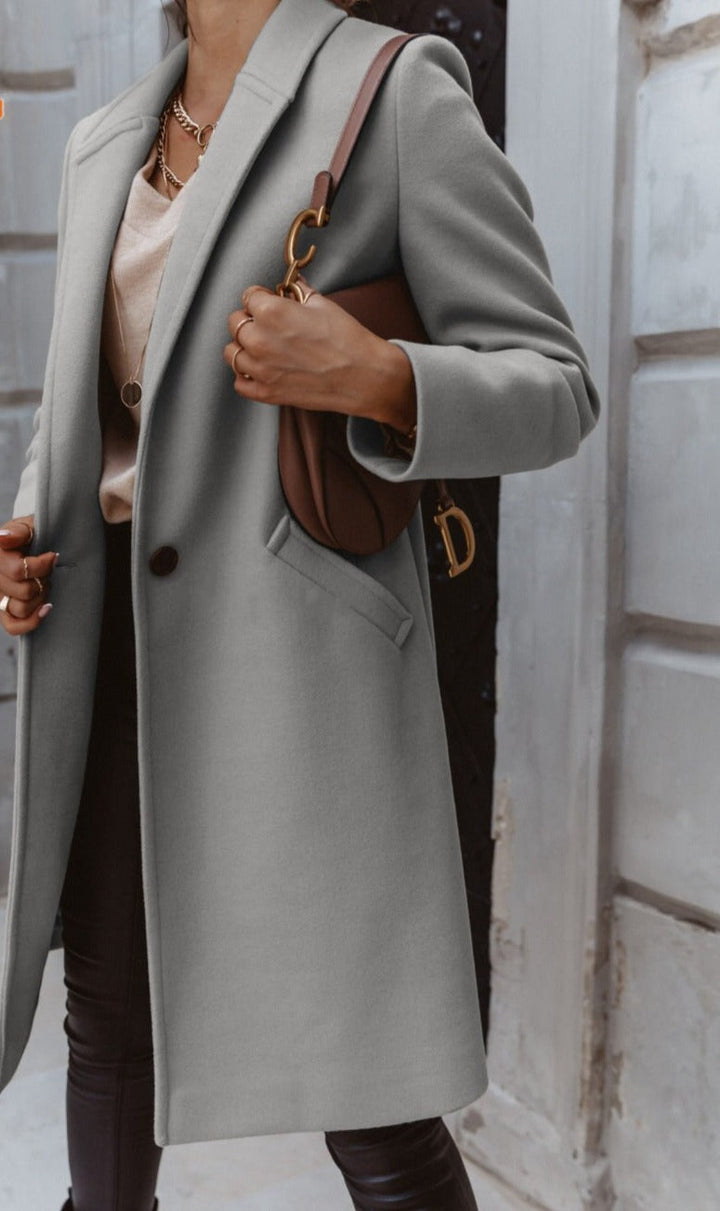 Dorothea long lapel button coat – image 11