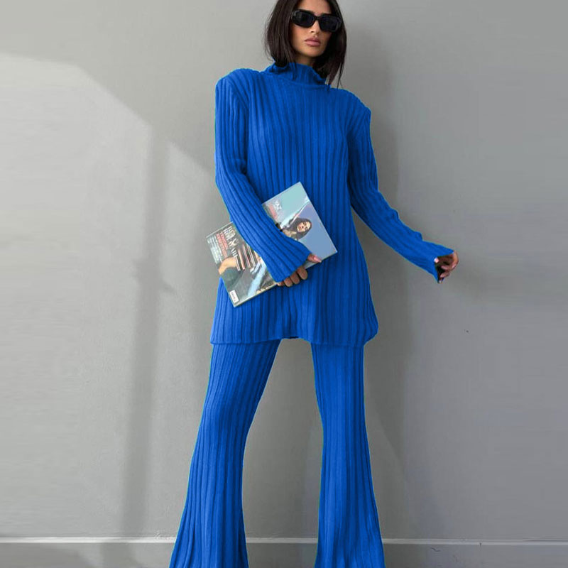 Celia ribbed turtleneck and flared pants set – image 3