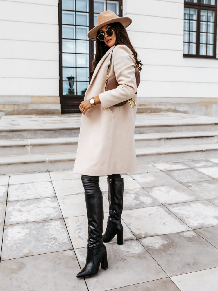Dorothea long lapel button coat