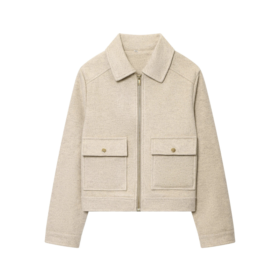 Ashley vintage stand collar wool coat with pockets – image 11