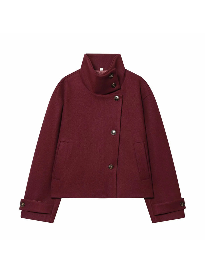 Ashley vintage stand collar wool coat with pockets – image 7