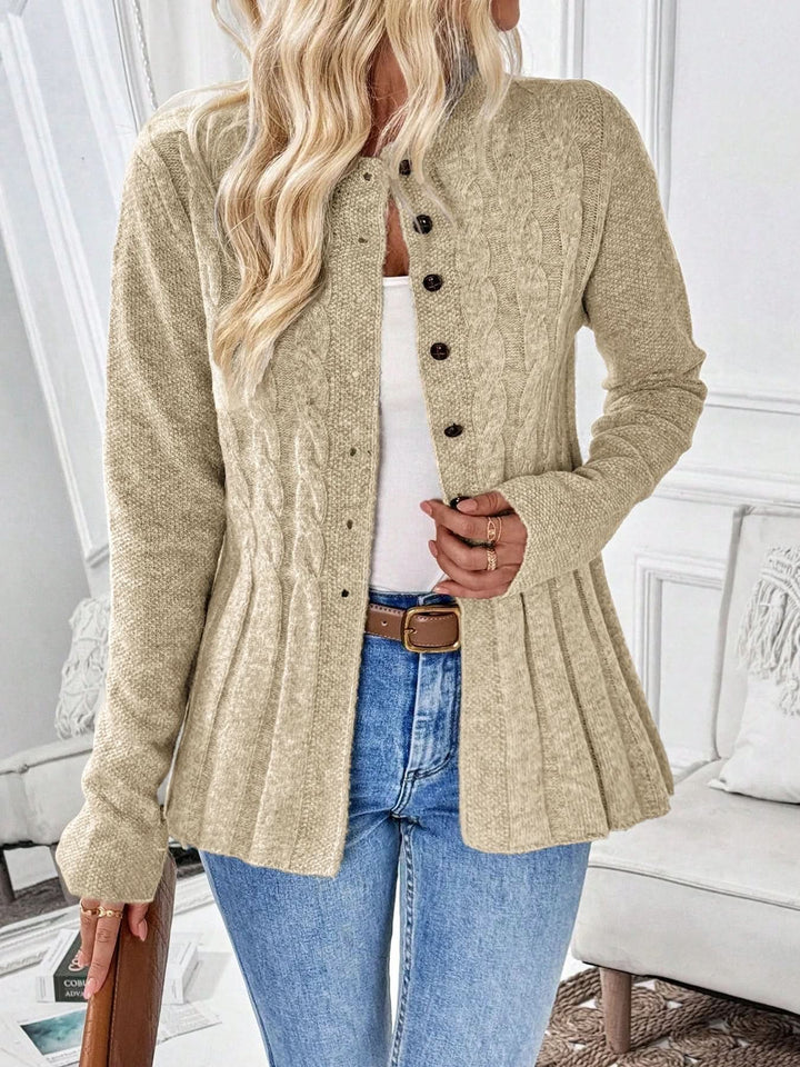 Luna cinched waist cable knit long cardigan – image 4