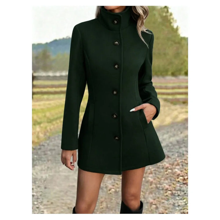 Danielle long stand collar wool coat – image 3