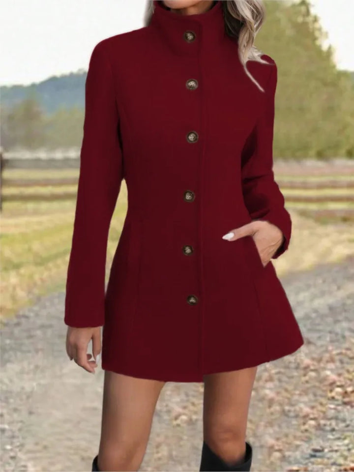 Danielle long stand collar wool coat – image 7