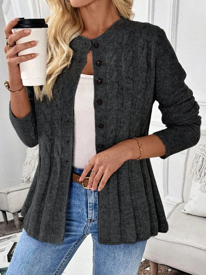 Luna cinched waist cable knit long cardigan – image 5