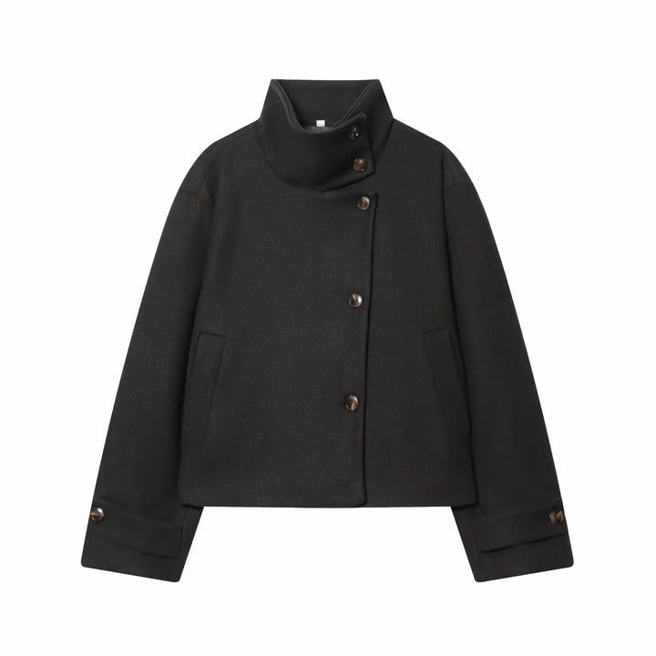 Ashley vintage stand collar wool coat with pockets – image 13