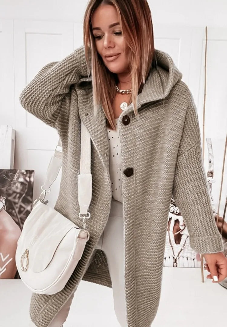 Xenia knit cardigan jacket with hood – image 2