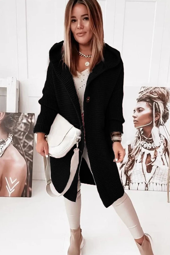 Xenia knit cardigan jacket with hood – image 3