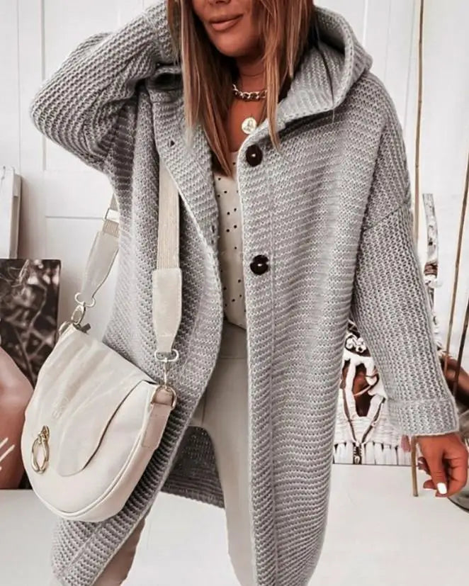 Xenia knit cardigan jacket with hood