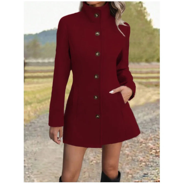 Danielle long stand collar wool coat – image 4
