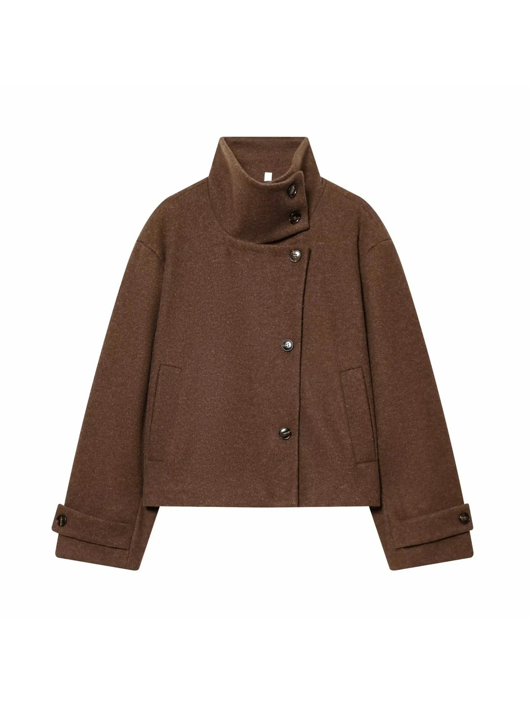 Ashley vintage stand collar wool coat with pockets – image 6