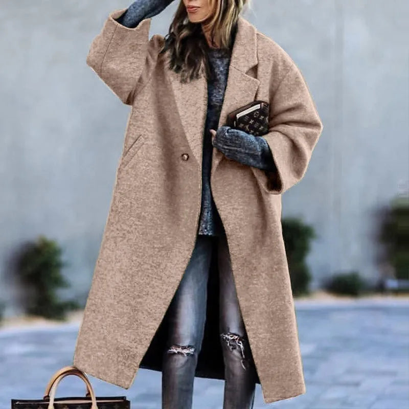 Kaitlyn printed wool blend long coat – image 6