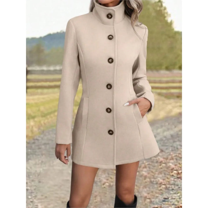 Danielle long stand collar wool coat – image 2