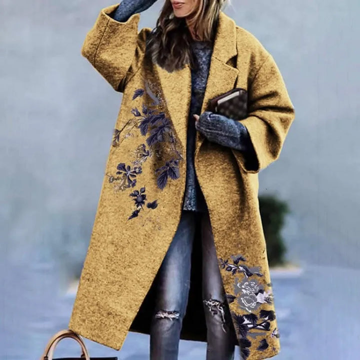 Kaitlyn printed wool blend long coat – image 17