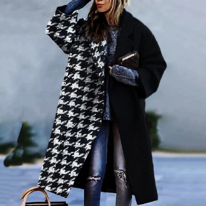 Kaitlyn printed wool blend long coat – image 31
