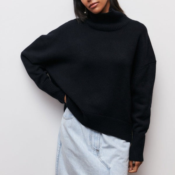Josie fitted jersey turtleneck sweater – image 9