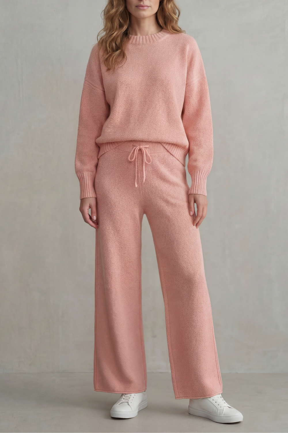 Raegan textured knit sweater and wide leg pants set