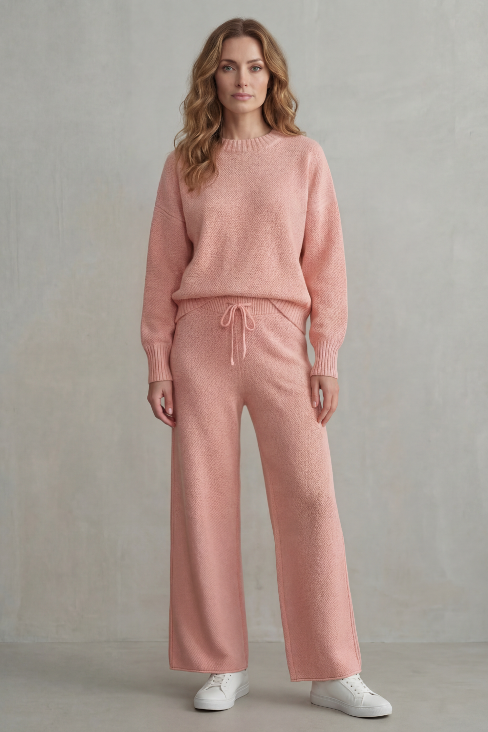 Raegan textured knit sweater and wide leg pants set – image 2