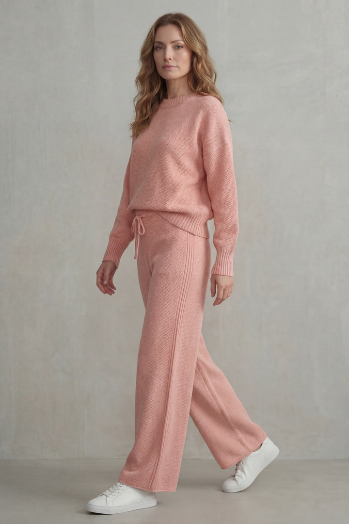 Raegan textured knit sweater and wide leg pants set – image 3