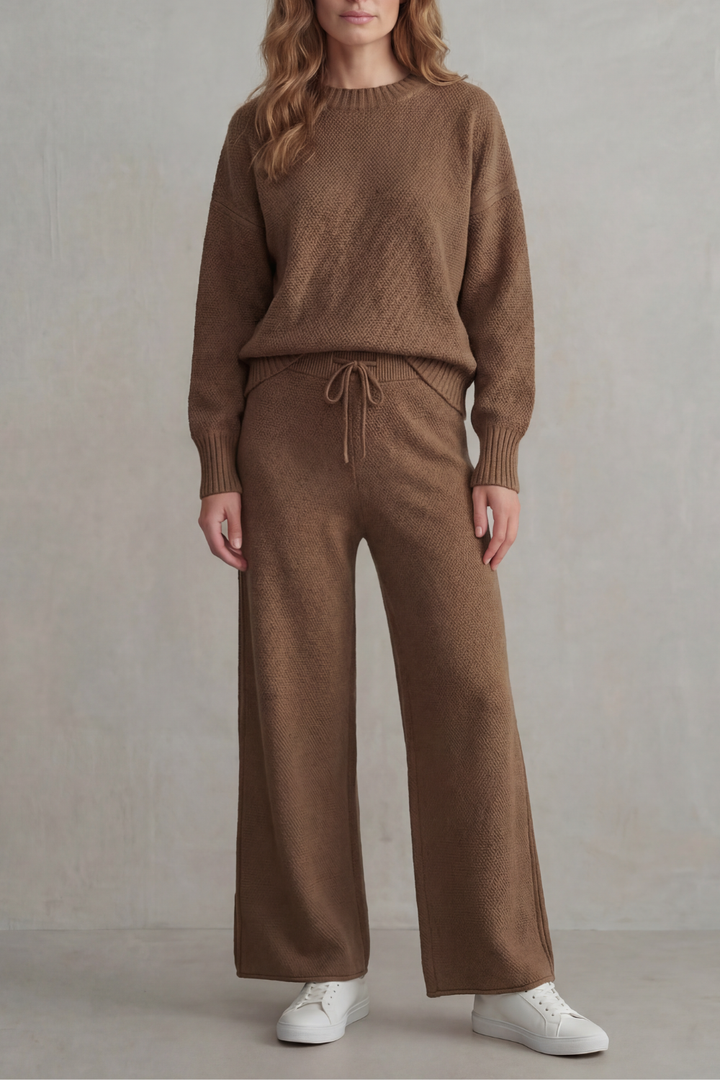 Raegan textured knit sweater and wide leg pants set – image 5